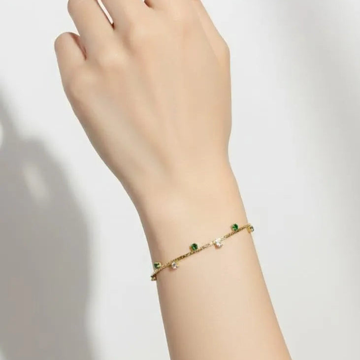 GREEN STUDD BRECELATES 18k Gold Plated xuping Stainless steel