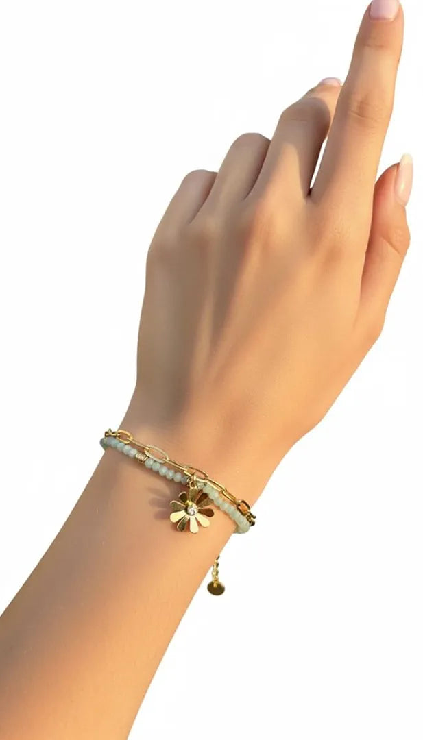 SAMI STONE BRACELATE 18k Gold Plated Stainless steel