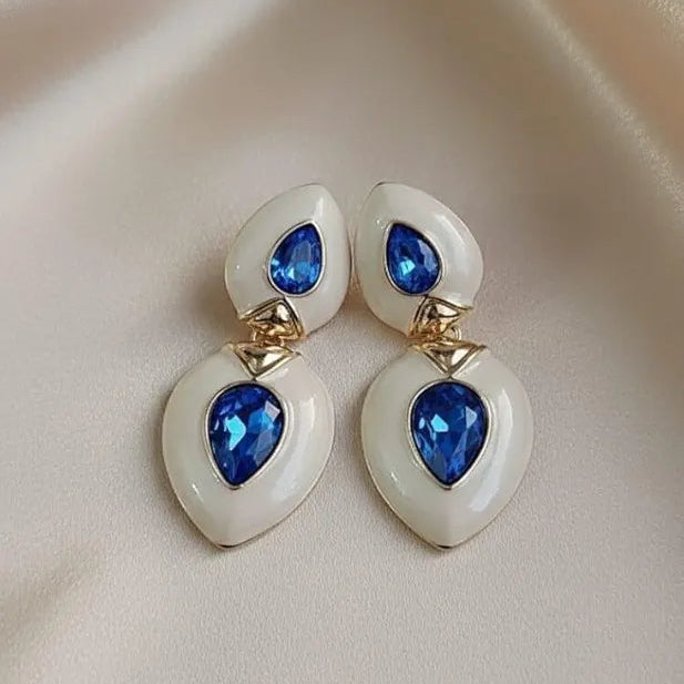 Blue minakari gold plated earing