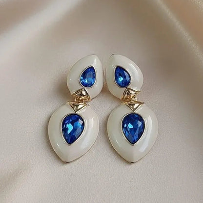 Blue minakari gold plated earing