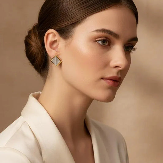 GOLD AND SILVER EARING 18k Gold Plated Stainless steel
