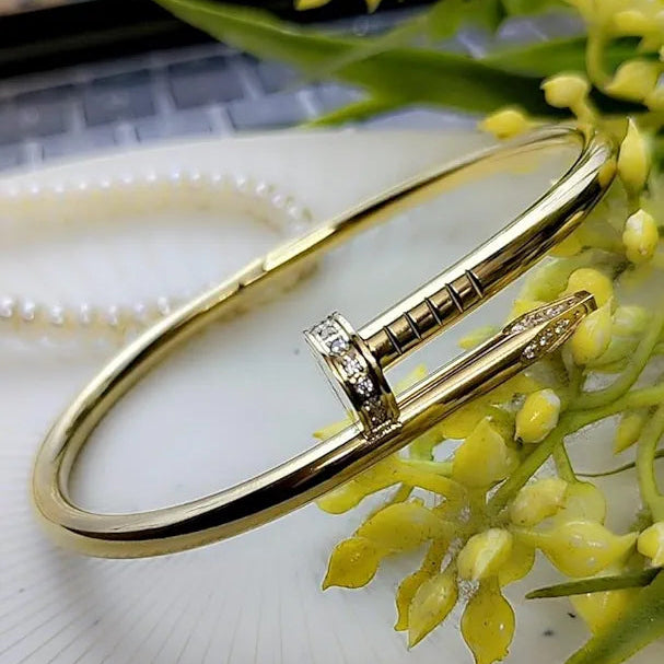 Golden Stainless Steel 18k Gold Plated Bracelet For Women