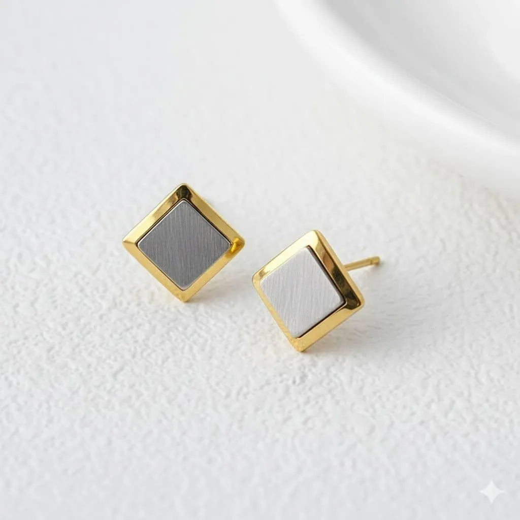 GOLD AND SILVER EARING 18k Gold Plated Stainless steel