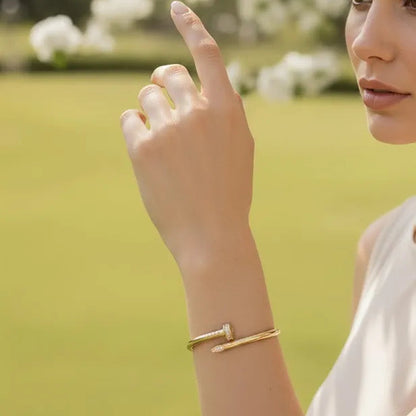 Golden Stainless Steel 18k Gold Plated Bracelet For Women