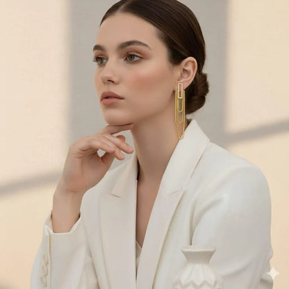 LONG CHAIN EARING 18k Gold Plated Stainless steel
