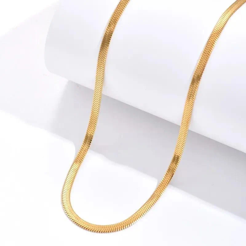 Golden Stainless Steel 18k Gold Plated Chain For Women