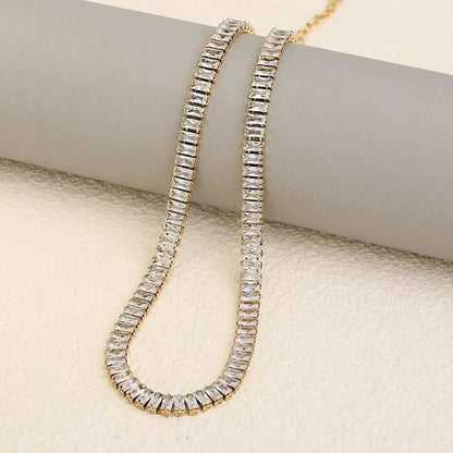 Golden Stainless Steel 18k Gold Plated cubic zircon tennis Bracelet For Women