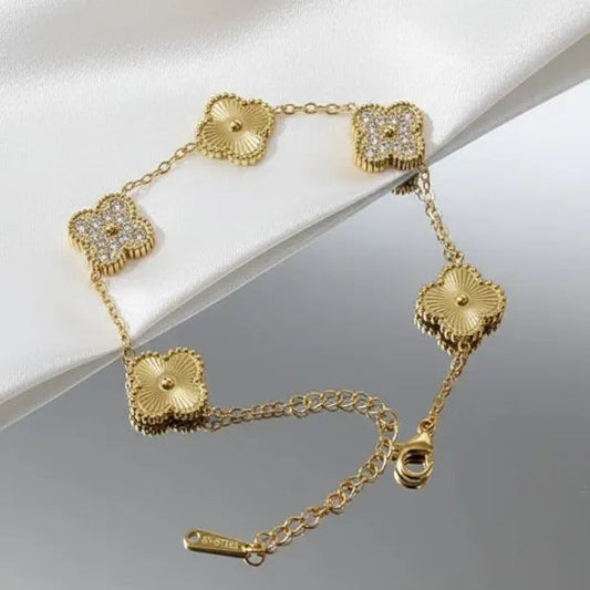 Golden Stainless Steel 18k Gold Plated Bracelet For Women