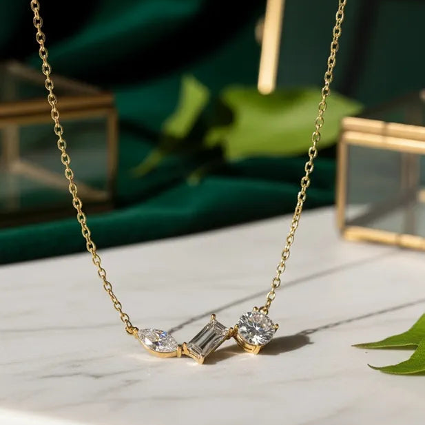 Golden Stainless Steel 18k Gold Plated Chain Pendent For Women
