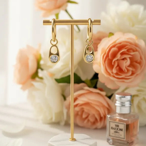 Golden Stainless Steel 18k Gold Plated Ear ring For Women