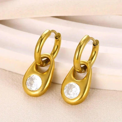 Golden Stainless Steel 18k Gold Plated Ear ring For Women