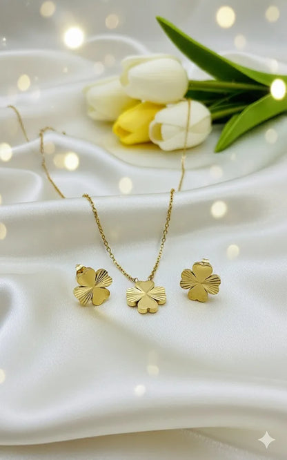 Golden Stainless Steel 18k Gold Plated Chain Set For Women