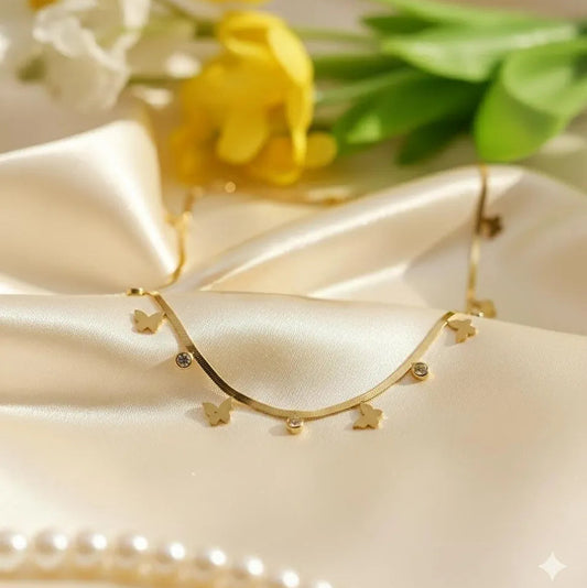 Golden Stainless Steel 18k Gold Plated Charm Chain For Women