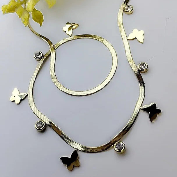 Golden Stainless Steel 18k Gold Plated Charm Chain For Women