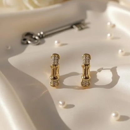Golden Stainless Steel 18k Gold Plated studded Earring For Women