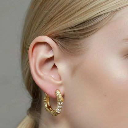Golden Stainless Steel 18k Gold Plated studded Earring For Women