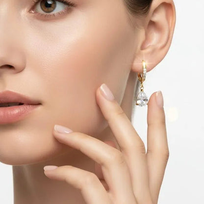 Golden Stainless Steel 18k Gold Plated studded drop Ear ring For Women
