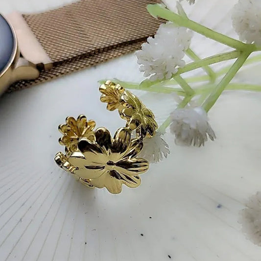 Golden Stainless Steel 18k gold plated Ring For Women