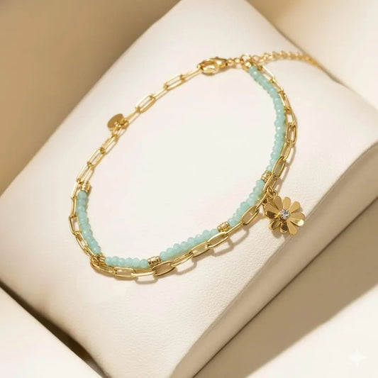 SAMI STONE BRACELATE 18k Gold Plated Stainless steel