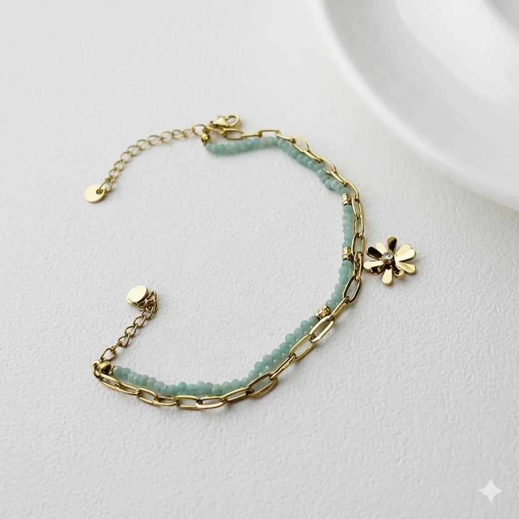 SAMI STONE BRACELATE 18k Gold Plated Stainless steel
