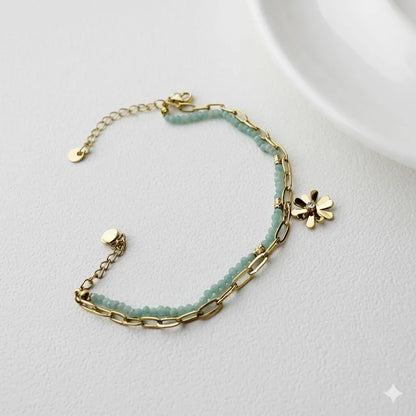 SAMI STONE BRACELATE 18k Gold Plated Stainless steel