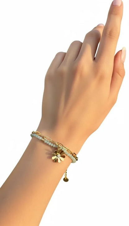 SAMI STONE BRACELATE 18k Gold Plated Stainless steel
