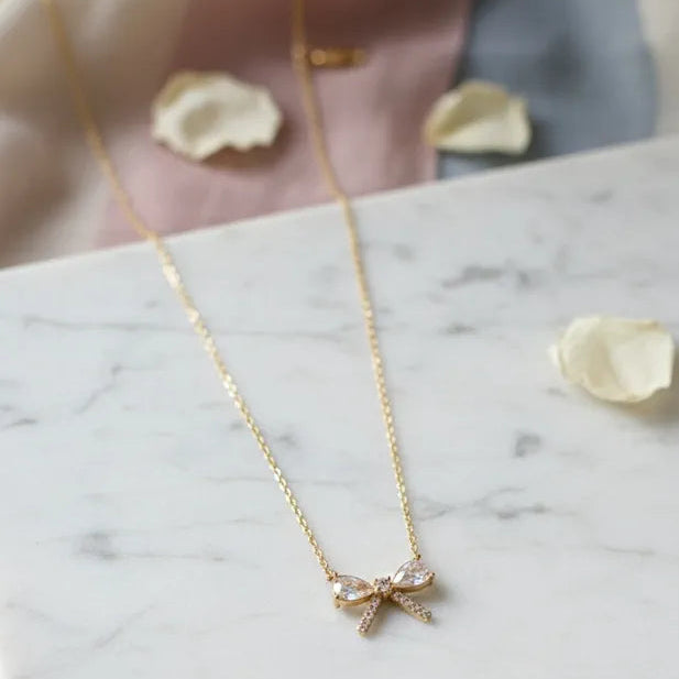 Golden Stainless Steel 18k Gold Plated studded Chain Pendent For Women