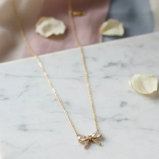 Golden Stainless Steel 18k Gold Plated studded Chain Pendent For Women