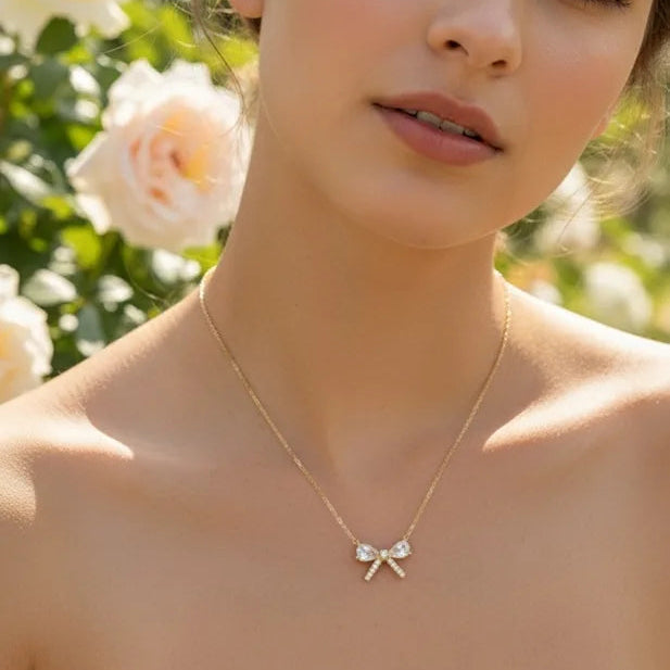 Golden Stainless Steel 18k Gold Plated studded Chain Pendent For Women