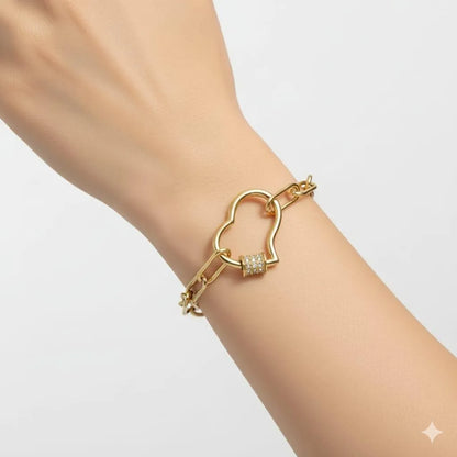 HEART CHAIN BRACELATE 18k Gold Plated Stainless steel